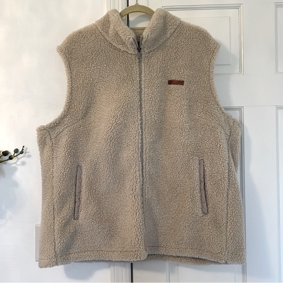 Beige Sherpa Fleece Vest - Picture 1 of 9